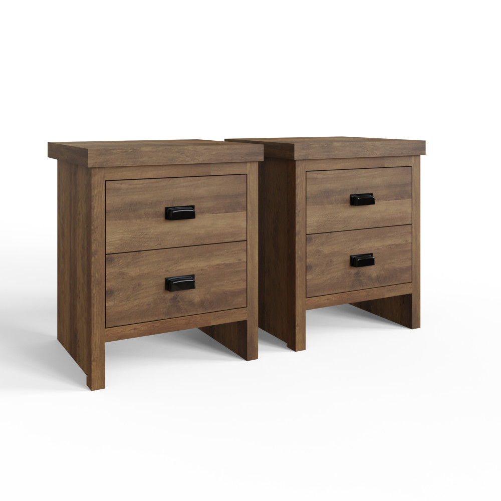 Fenway Pair of 2 Drawer Bedside Tables | Oak Finish