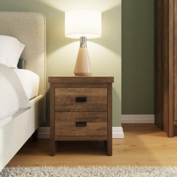 Fenway 2 Drawer Bedside Table | Oak Finish