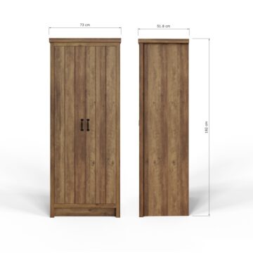 Fenway 2 Door Wardrobe | Oak Finish