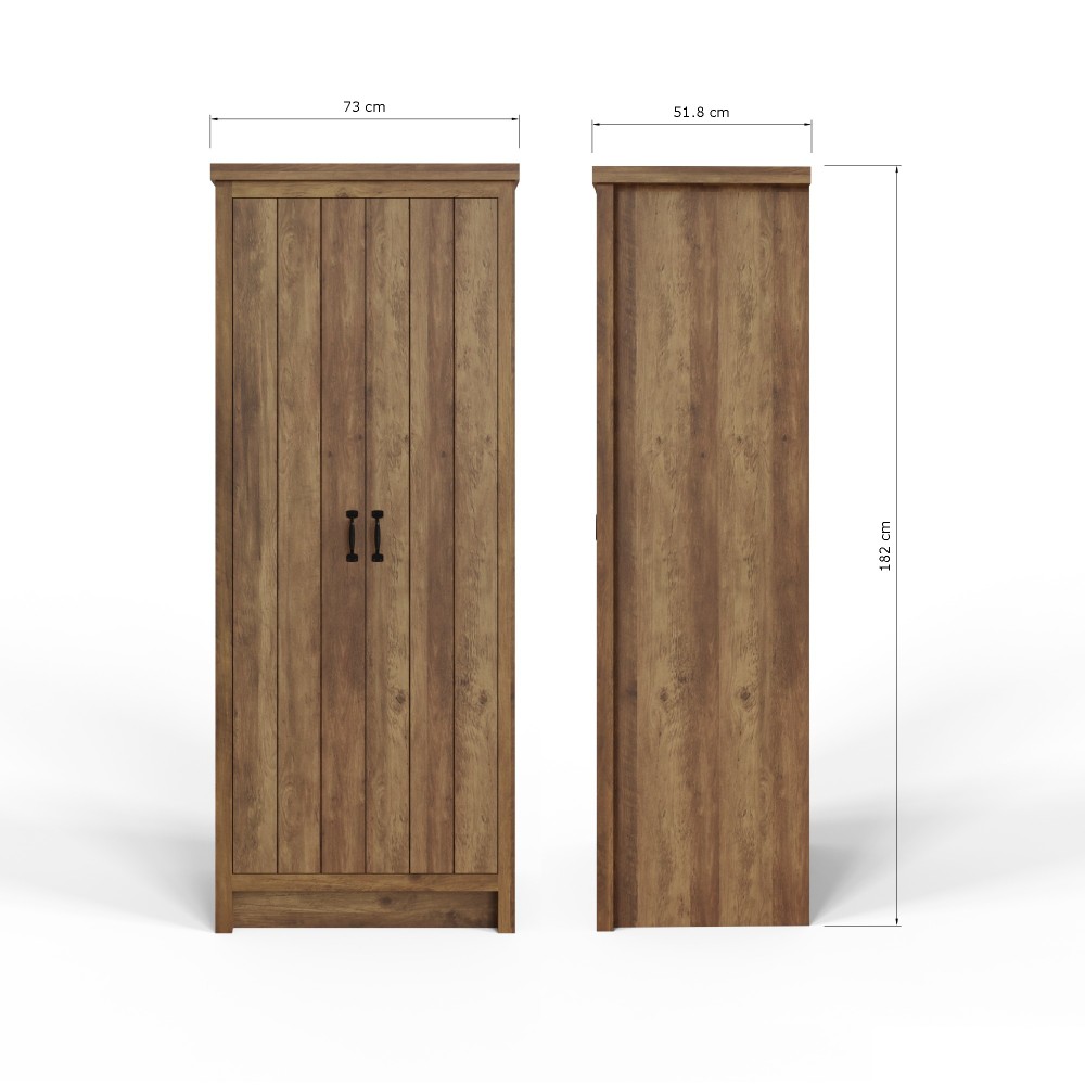 Fenway 2 Door Wardrobe | Oak Finish