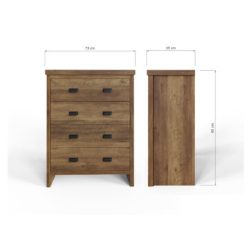 Fenway 4 Drawer Chest | Oak Finish