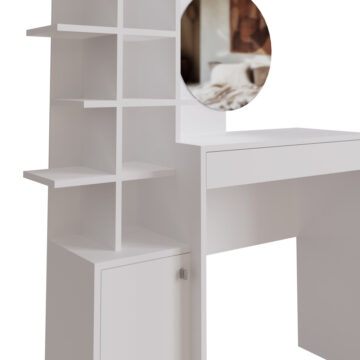 Freydis White 1 Door 1 Drawer Dressing Table | Oak Finish