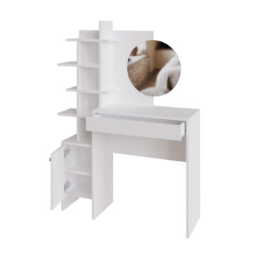 Freydis White 1 Door 1 Drawer Dressing Table | Oak Finish