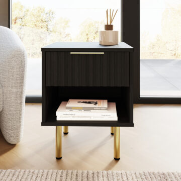 Calista Black Lamp Table | Bedside Table