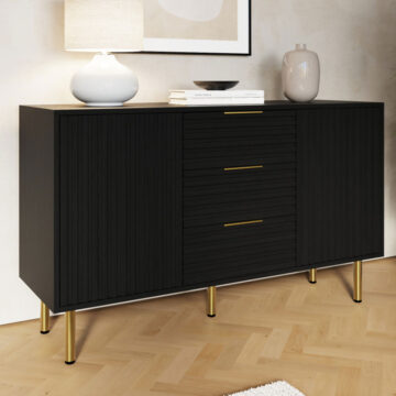 Calista Black 2 Door 3 Drawer Sideboard