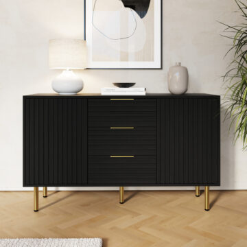 Calista Black 2 Door 3 Drawer Sideboard