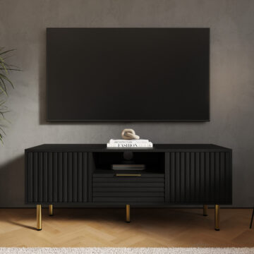 Calista Black 2 Door 1 Drawer TV Unit 119.5cm