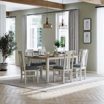 Arland Grey Painted 125-165cm Extending Dining Table