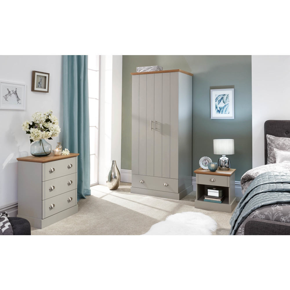 Oban 3 Piece Bedroom Set Grey Self Assembly Oak World