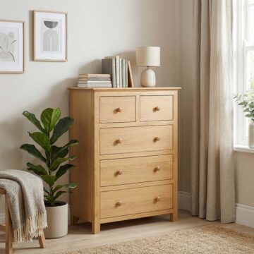 Emperor Oak 2 Over 3 Chest | Assembled