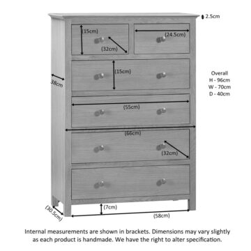 Emperor Oak 2 Over 4 Chest | Assembled