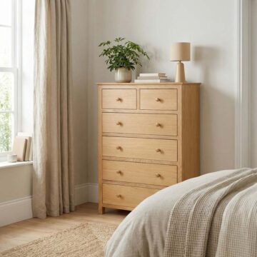 Emperor Oak 2 Over 4 Chest | Assembled