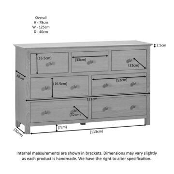Emperor Oak 3 Over 4 Chest | Assembled