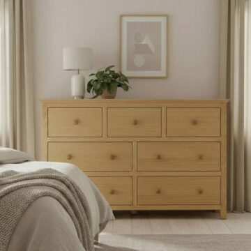 Emperor Oak 3 Over 4 Chest | Assembled