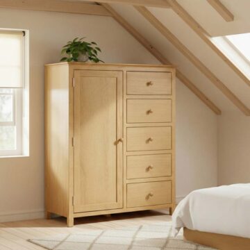 Emperor Oak Combination Wardrobe | Assembled