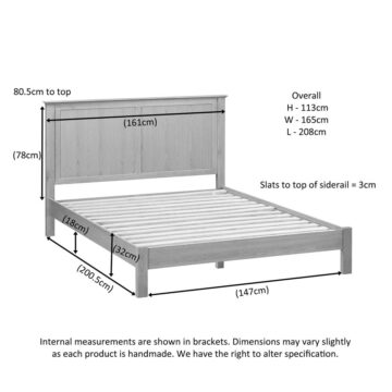 Emperor Oak 5′ King Size Panel Bed