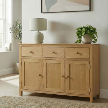 Emperor Oak Sideboard with 3 Doors & 3 Drawers | Assembled