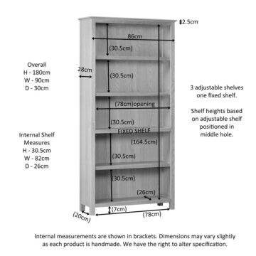 Emperor Oak 6′ Tall Bookcase | Assembled