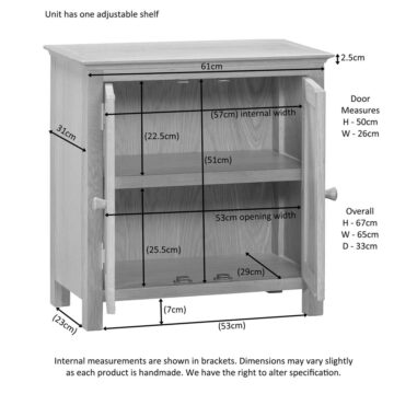 Emperor Oak Small 2 Door Cabinet | Assembled