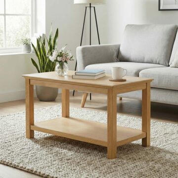 Emperor Oak Coffee Table with Shelf