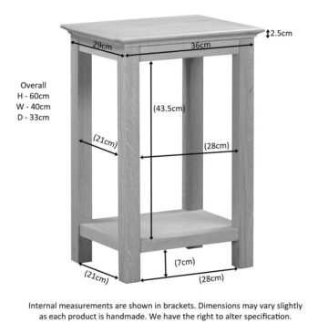 Emperor Tall Lamp Table | Oak Finish | Assembled