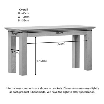 Emperor Oak Small Bench