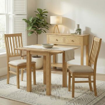 Emperor Oak Square Drop Leaf Table