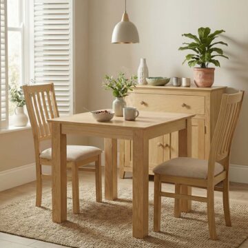 Emperor Oak Fixed Top 80 x 80 table