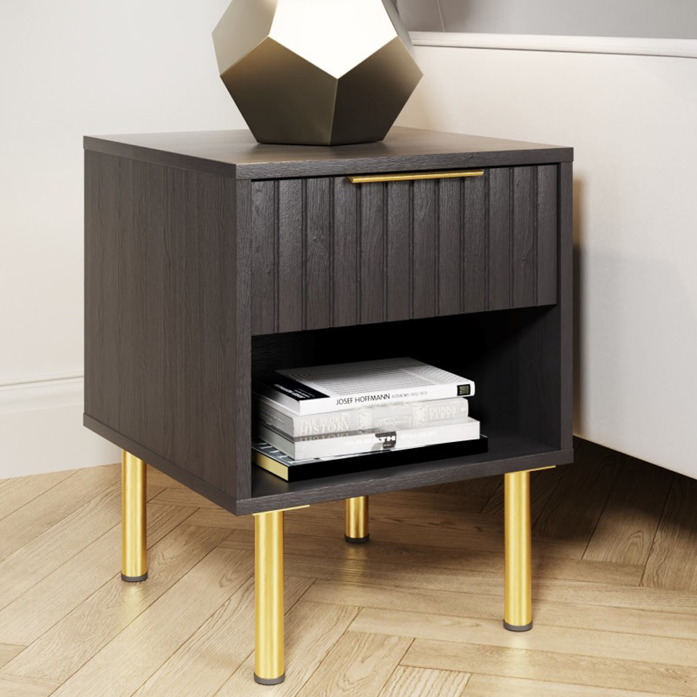 Calista Black Lamp Table | Bedside Table