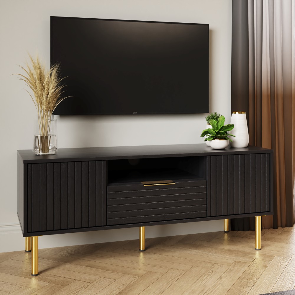 Black Calista TV Unit Self Assembly