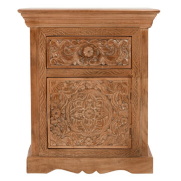 Russell Mango Wood Bedside Table With Storage