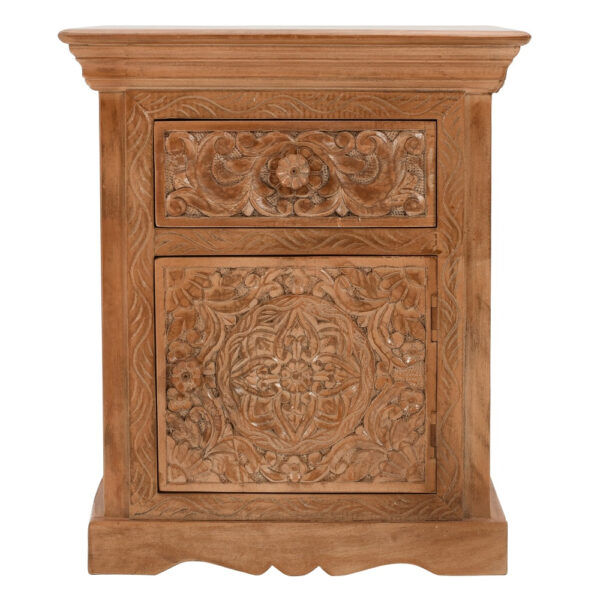 Russell Mango Wood Bedside Table With Storage