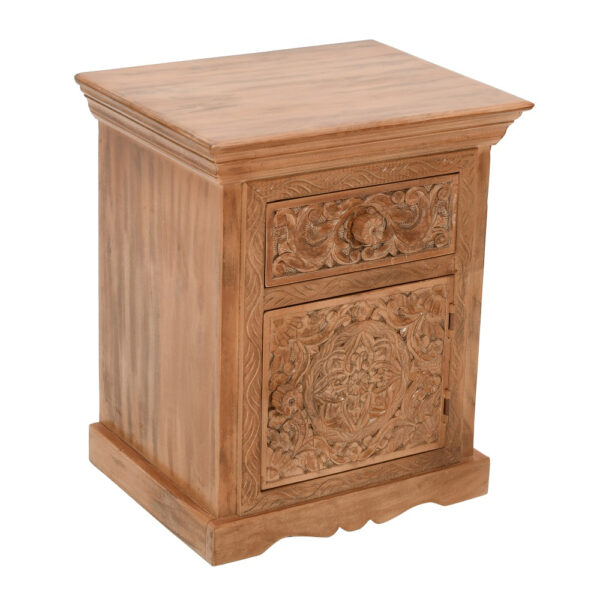 Russell Mango Wood Bedside Table With Storage |