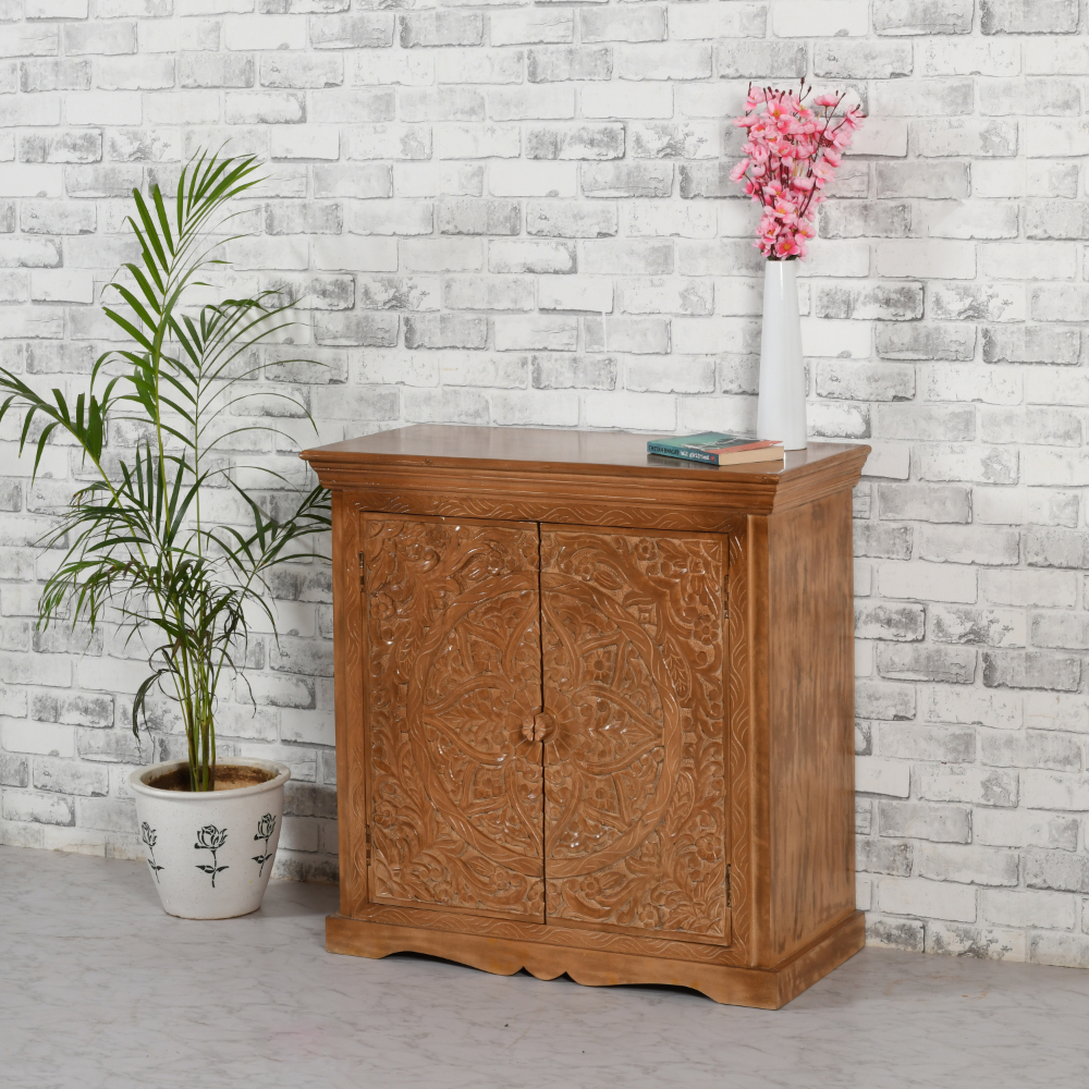 Russell Mango Wood Sideboard With 2 Doors Oak World
