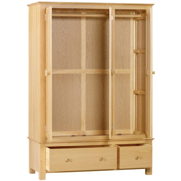 Emperor Oak Triple Wardrobe with 2 Drawers | Self Assembly