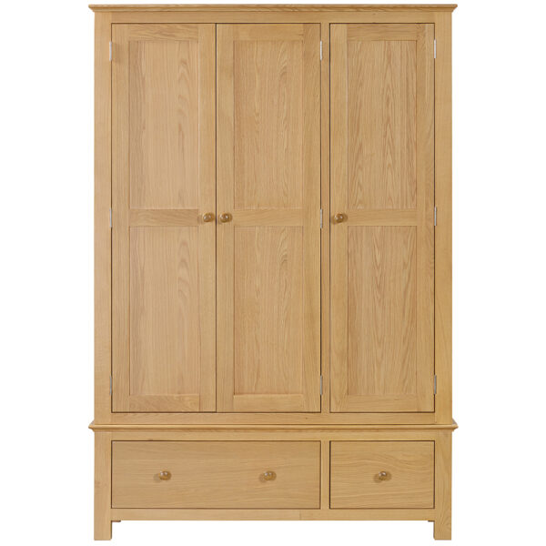 Emperor Oak Triple Wardrobe with 2 Drawers | Self Assembly