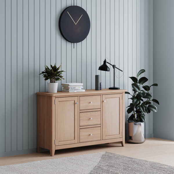 Arland Natural Oak 2 Door 3 Drawer Sideboard | Fully Assembled