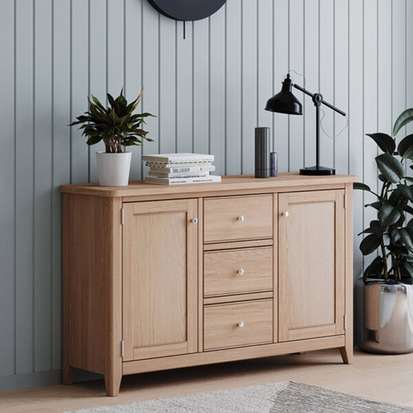 Arland Natural Oak 2 Door 3 Drawer Sideboard | Fully Assembled