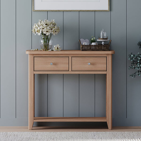 Arland Natural Oak Console Table | Fully Assembled