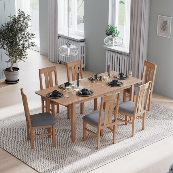 Arland Natural Oak 160-200cm Extending Dining Table | Self Assembly