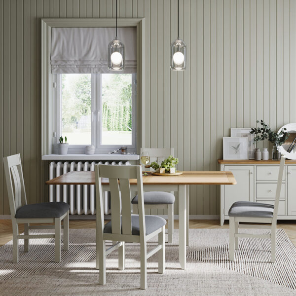 Arland Grey Painted 85-170cm Flip Top Table | Self Assembly