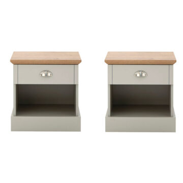 Oban Grey Pair of 1 Drawer Bedside Tables