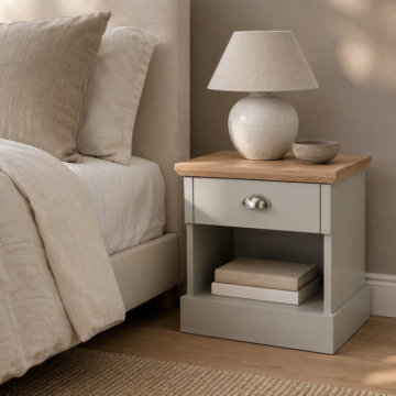 Oban Grey Pair of 1 Drawer Bedside Tables