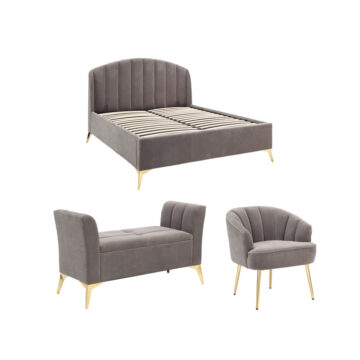 Haikou Grey 135cm End Lift Ottoman Bed | Grey Chair | Grey Ottoman