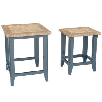 Stockwell Blue Nest of Two Tables | Assembled