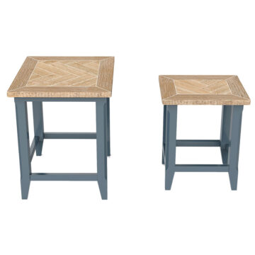 Stockwell Blue Nest of Two Tables | Assembled