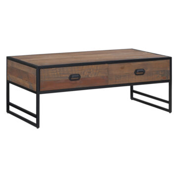 Victoria Black Rustic 4 Drawer Coffee Table | Assembled