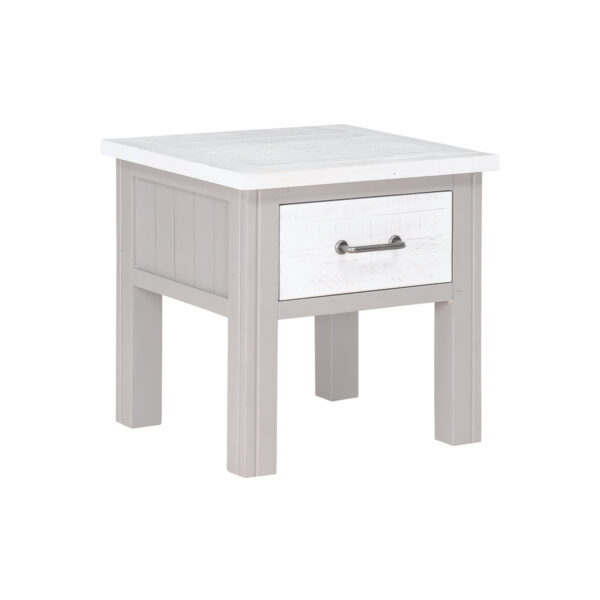 Aldgate Lamp Table With drawer | Bedside Table | Fully Assembled Grey