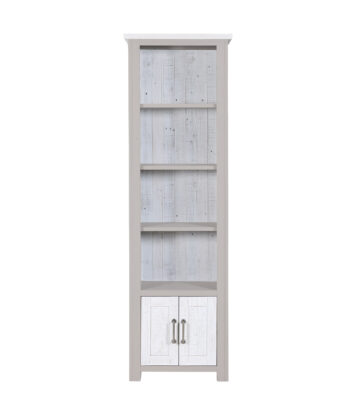 Aldgate Grey Narrow 2 Door Bookcase | Assembled