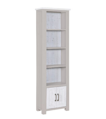 Aldgate Grey Narrow 2 Door Bookcase | Assembled